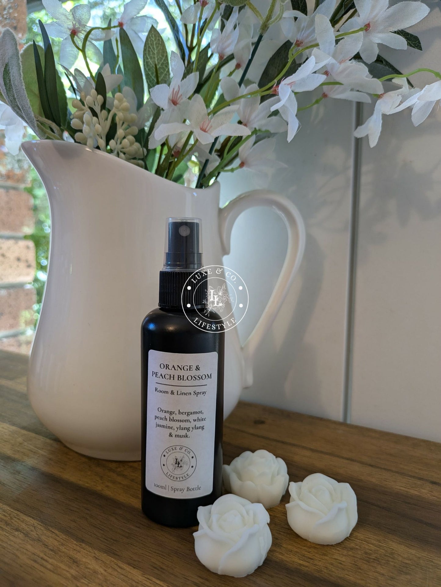 100ml Premium Fragrant Room & Linen Spray - ORANGE & PEACH BLOSSOM
