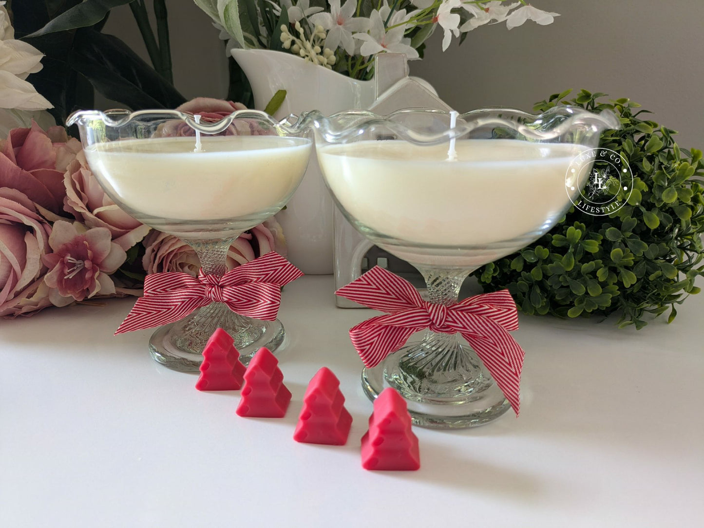 Round Fluted Glass Pair - Caramel & Vanilla | 700ml