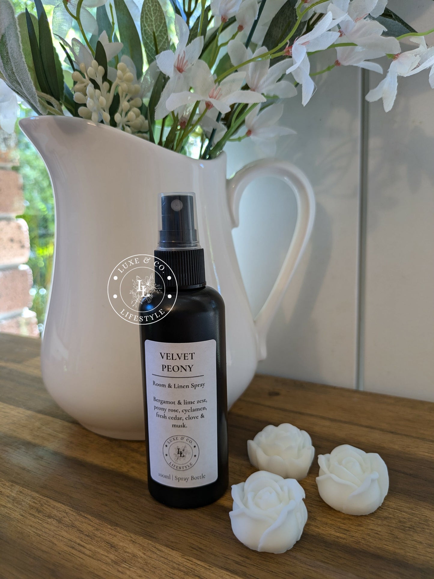 100ml Premium Fragrant Room & Linen Spray - VELVET PEONY