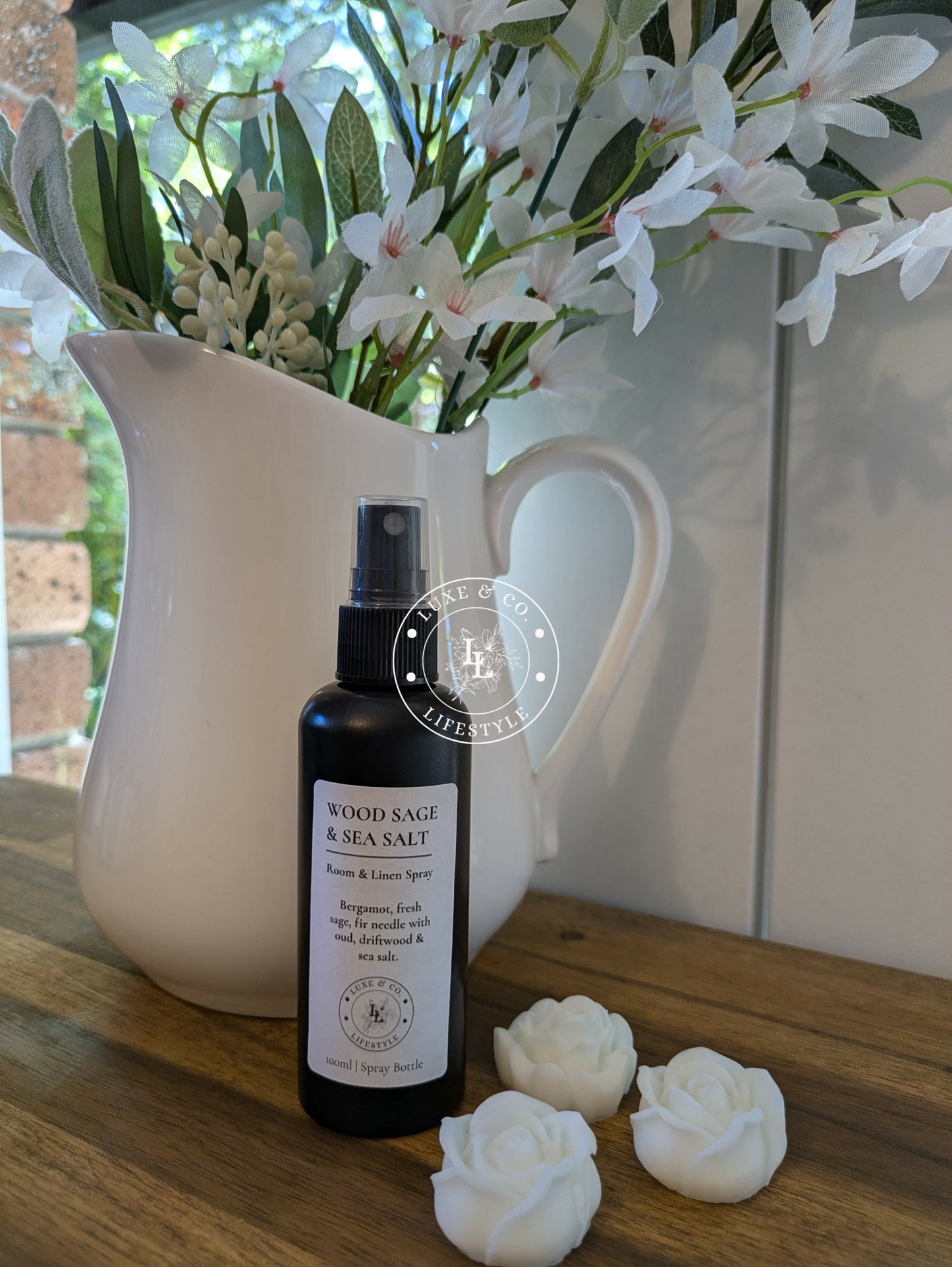 100ml Premium Fragrant Room & Linen Spray - WOOD SAGE & SEA SALT