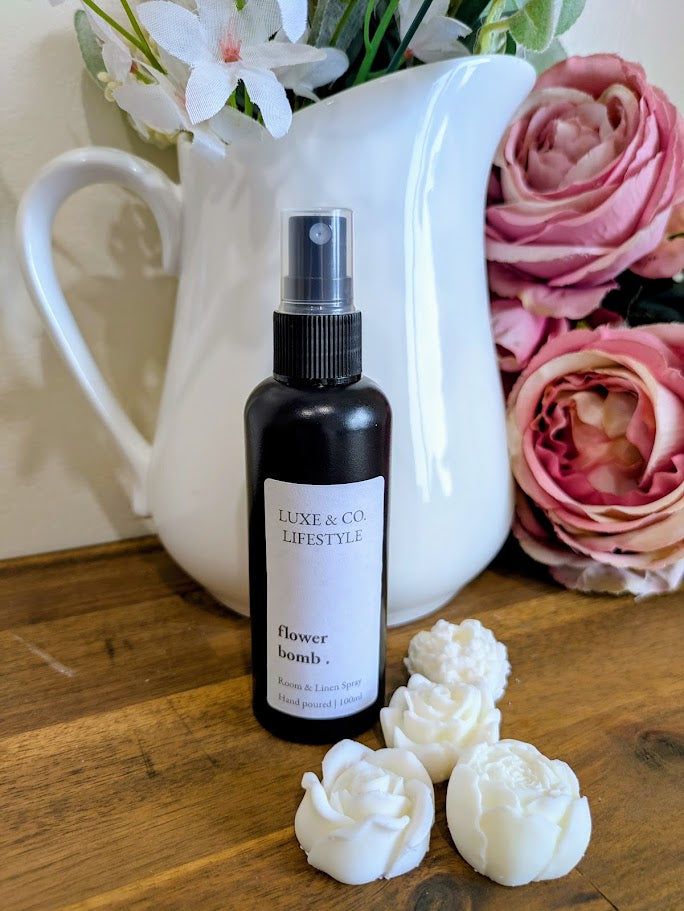100ml Premium Fragrant Room & Linen Spray - FLOWER BOMB
