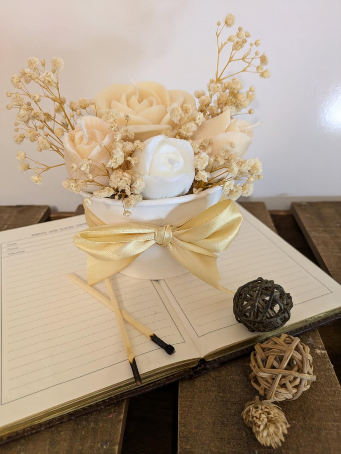 Large Floral Bouquet Candle