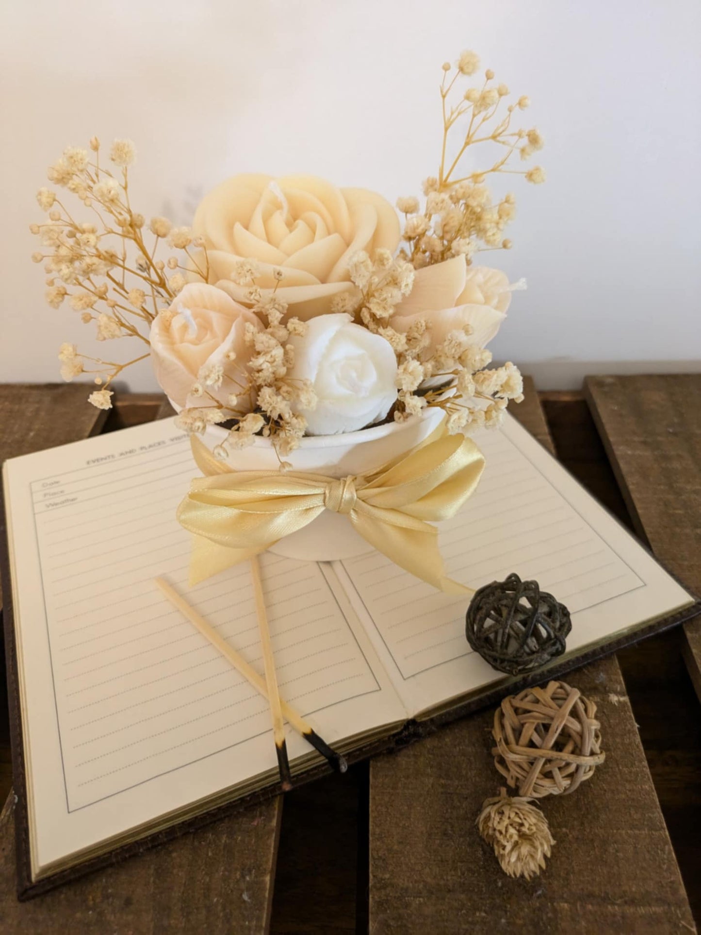 Large Floral Bouquet Candle