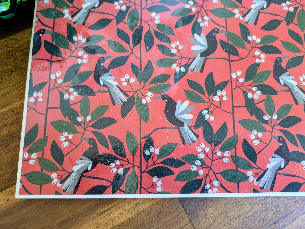 Hand Crafted Ceramic Coaster - Australian Birds Extra Large (c)