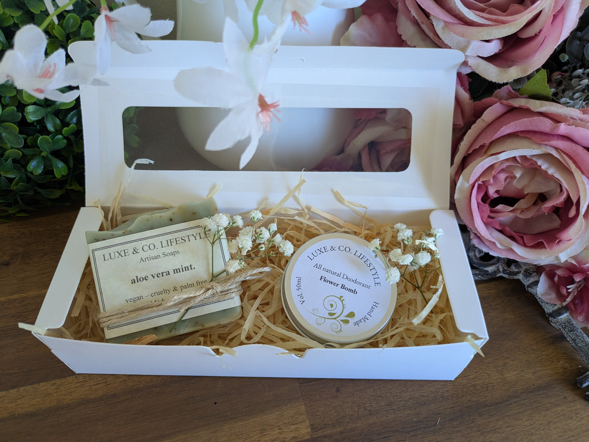 Artisan Aloe Vera & Mint Soap + Natural Deodorant Gift Pack RRP $26!!
