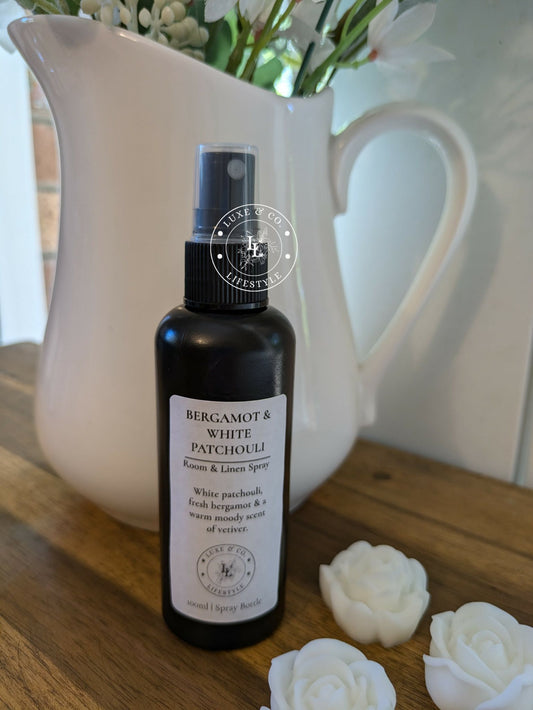100ml Premium Fragrant Room & Linen Spray - BERGAMOT & WHITE PATCHOULI