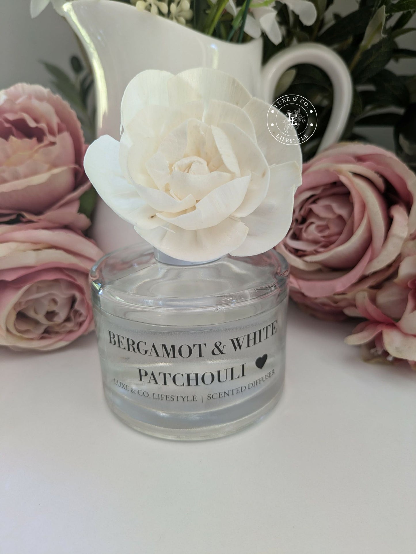 200ml Luxe Glass Diffuser  - BERGAMOT & WHITE PATCHOULI