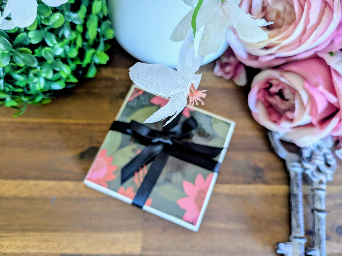 Hand Crafted Ceramic Coaster - Australian Birds Set of 4x (a)
