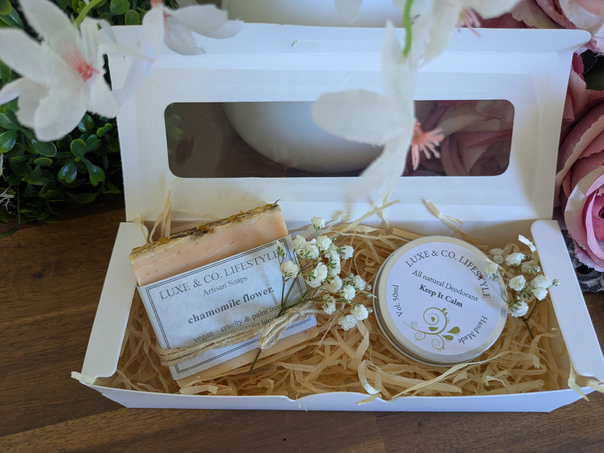 Artisan Chamomile Flower Soap + Natural Deodorant Gift Pack RRP $26!!