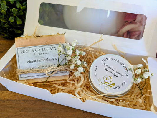 Artisan Chamomile Flower Soap + Natural Deodorant Gift Pack RRP $26!!