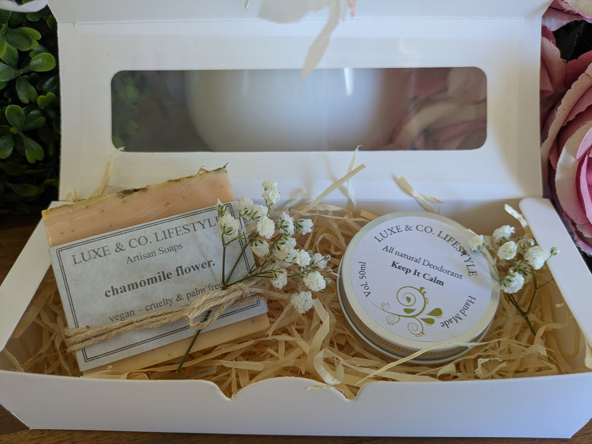 Artisan Chamomile Flower Soap + Natural Deodorant Gift Pack RRP $26!!