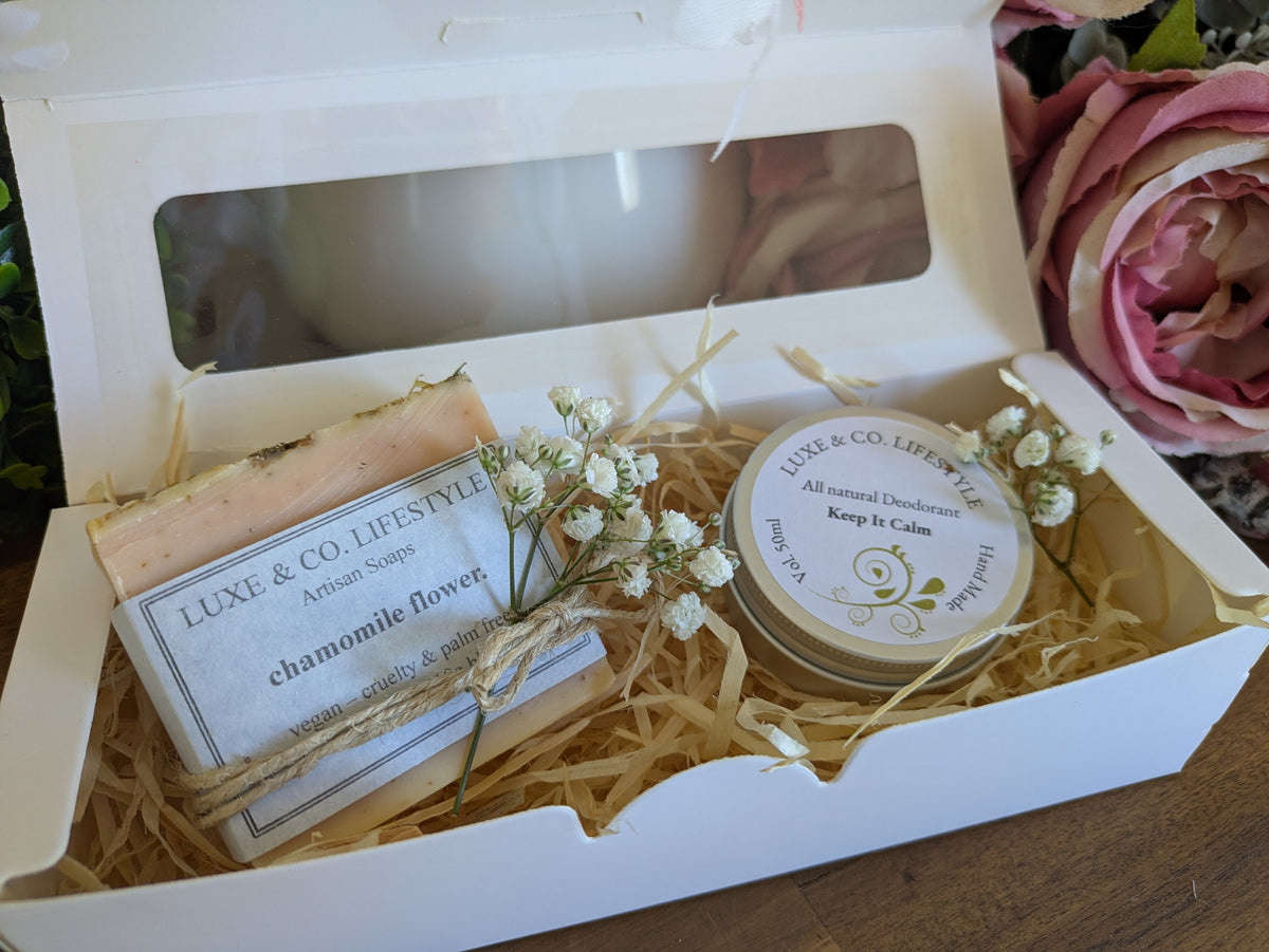 Artisan Chamomile Flower Soap + Natural Deodorant Gift Pack RRP $26!!