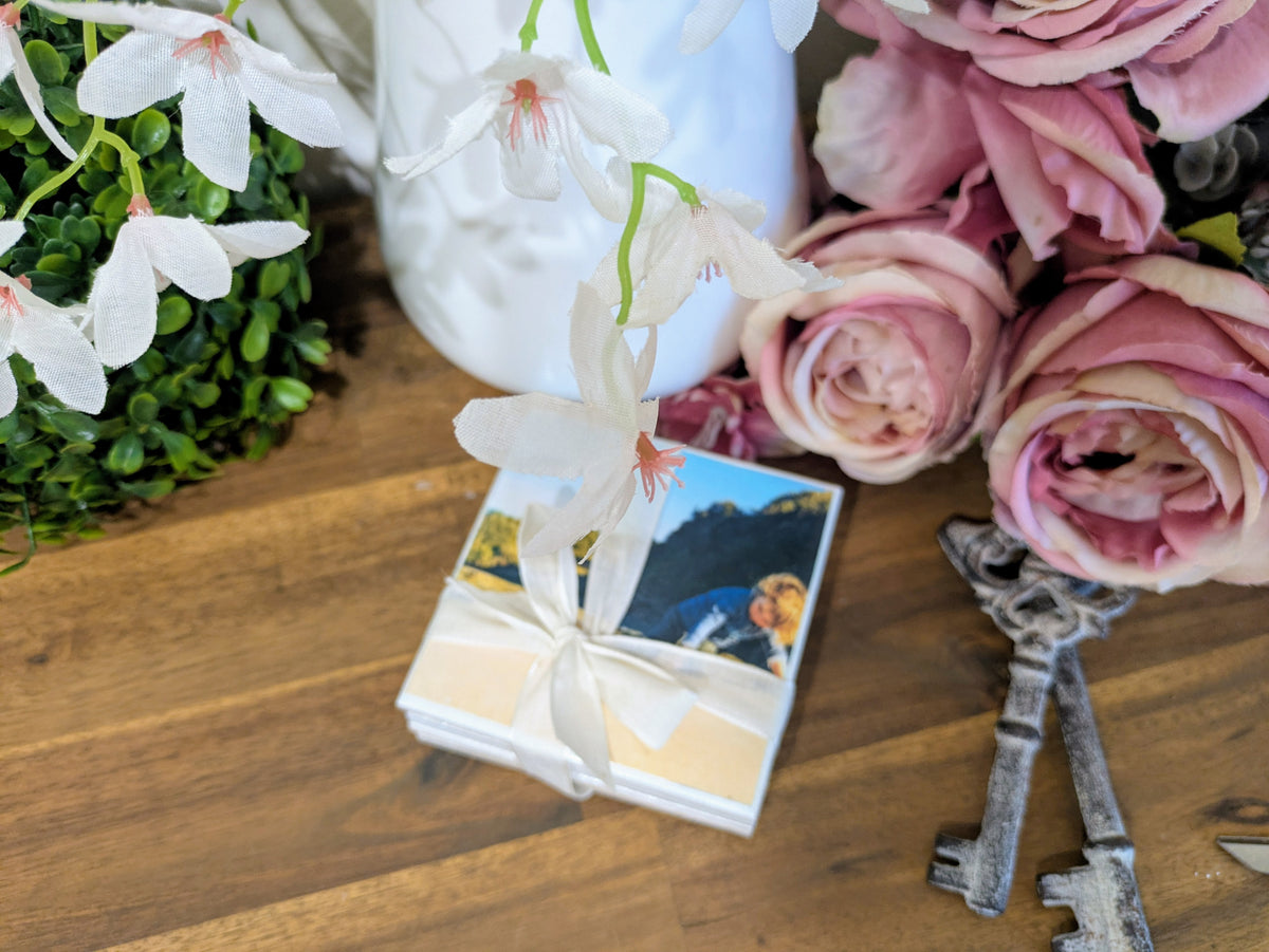 Hand Crafted Ceramic Coaster - Custom Made with Your Personal Photos Set of 4x