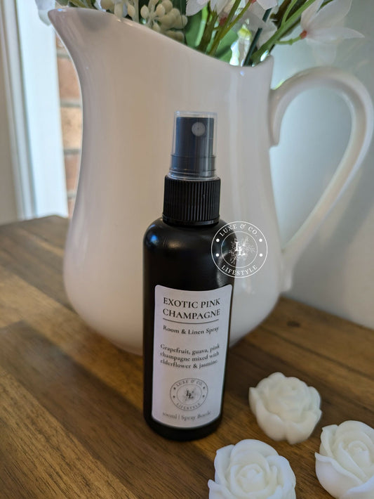 100ml Premium Fragrant Room & Linen Spray - EXOTIC PINK CHAMPAGNE (& WILD FRUITS)