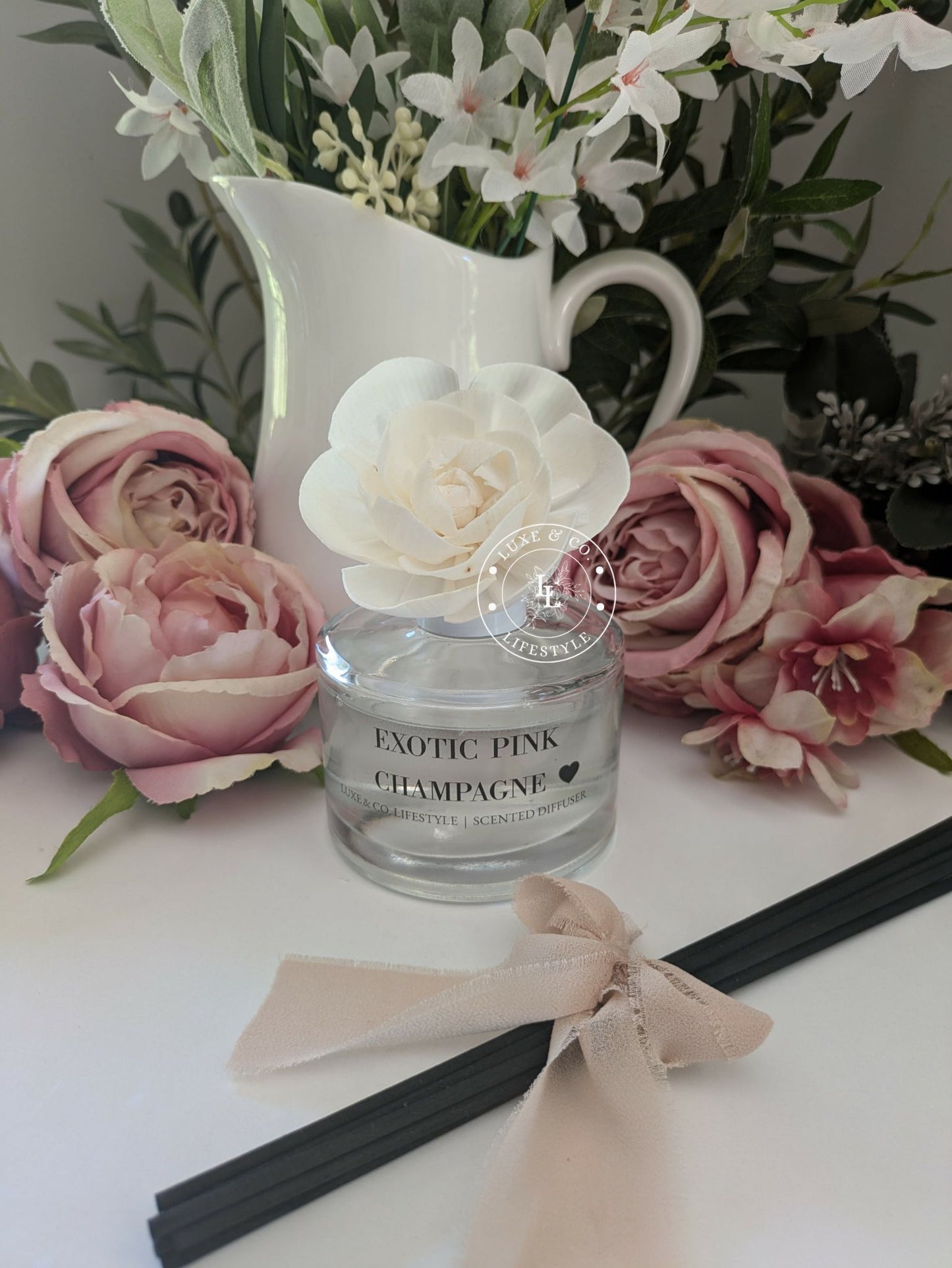 200ml Luxe Glass Diffuser  - EXOTIC PINK CHAMPAGNE