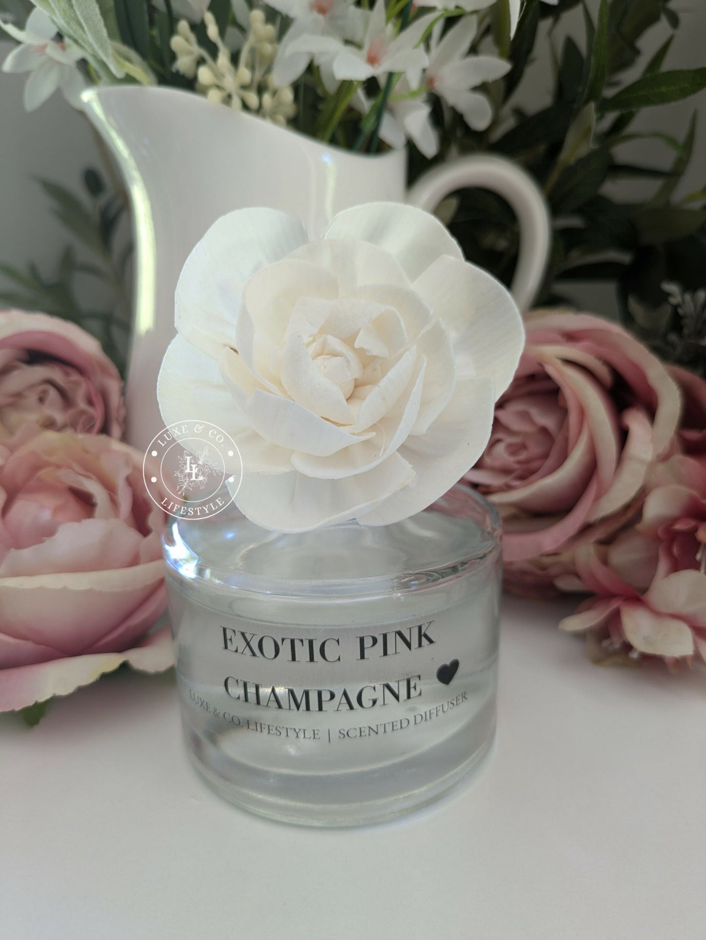 200ml Luxe Glass Diffuser  - EXOTIC PINK CHAMPAGNE