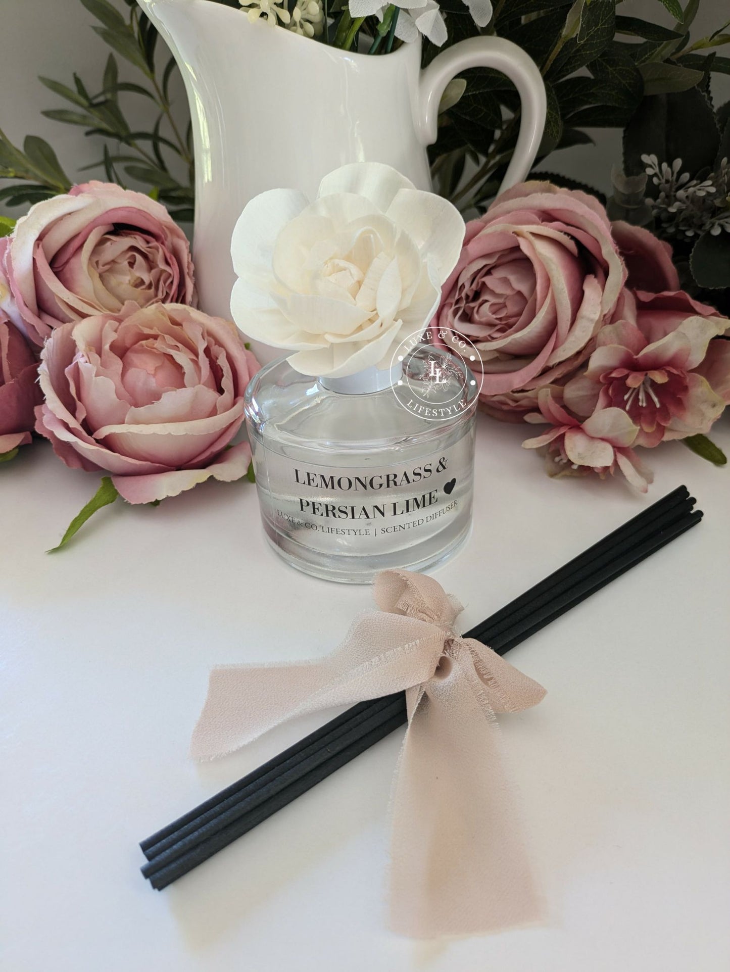 200ml Luxe Glass Diffuser  - LEMONGRASS & PERSIAN LIME