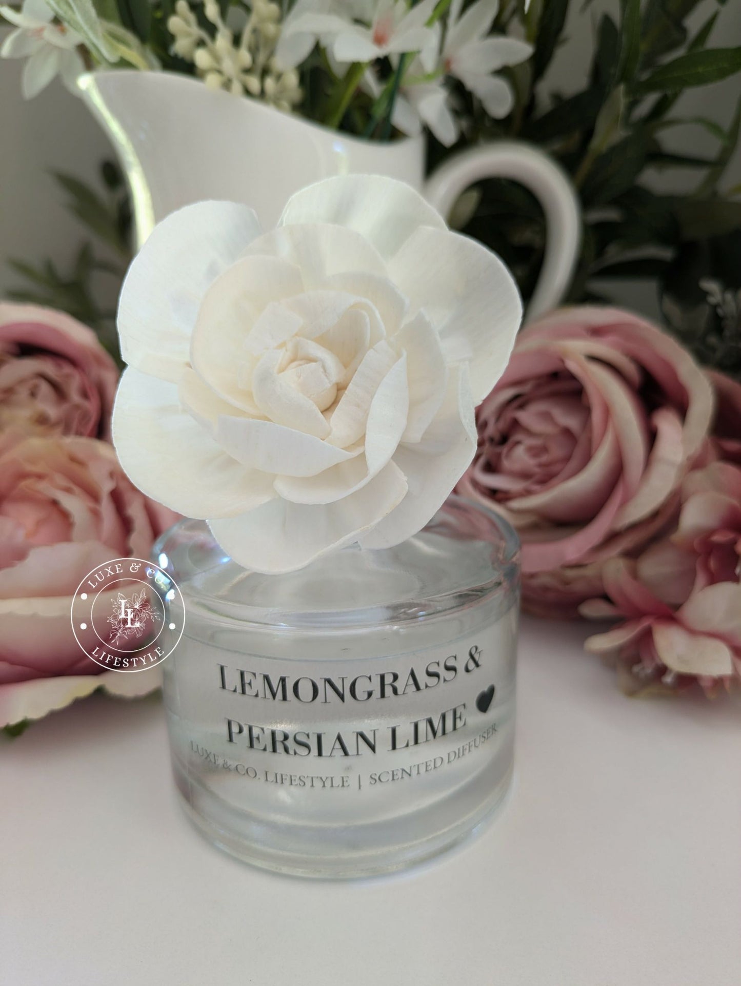 200ml Luxe Glass Diffuser  - LEMONGRASS & PERSIAN LIME