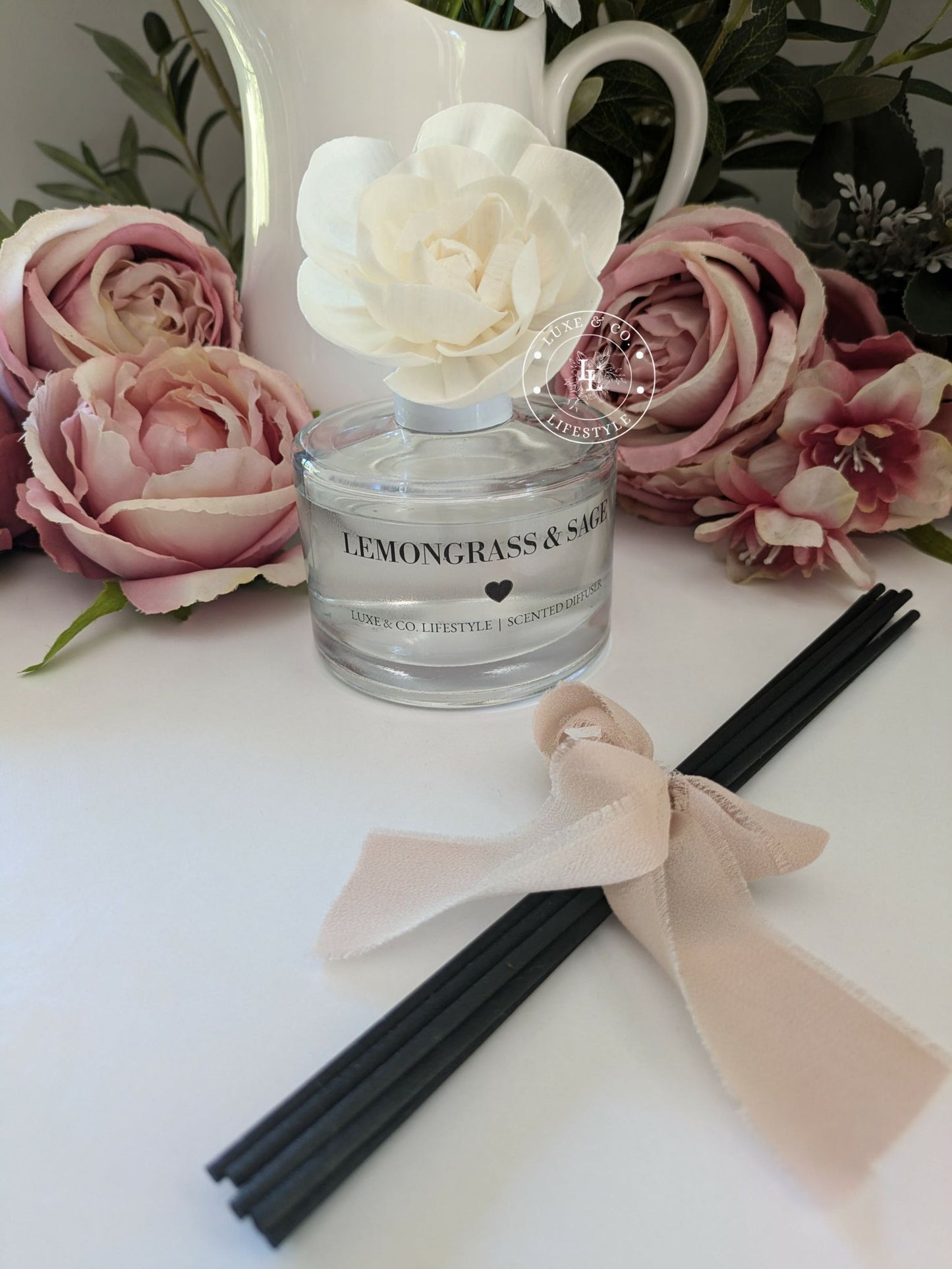 200ml Luxe Glass Diffuser  - LEMONGRASS & SAGE
