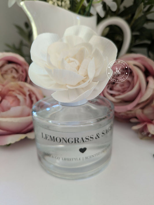 200ml Luxe Glass Diffuser  - LEMONGRASS & SAGE