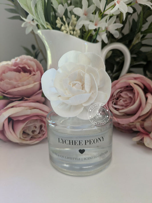 200ml Luxe Glass Diffuser  - LYCHEE PEONY