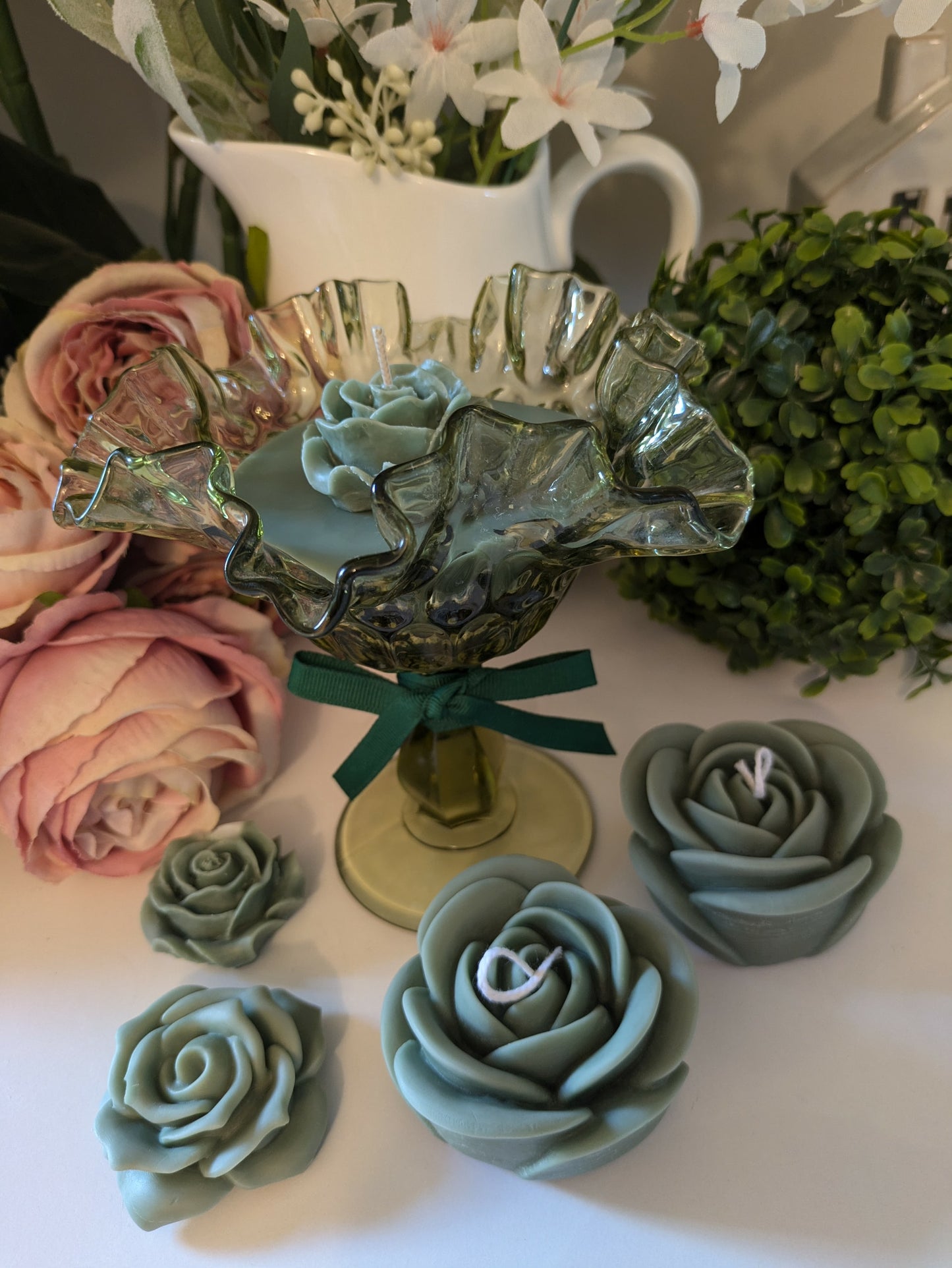 Green Cut Glass - Sweet Pea & Jasmine | 250ml