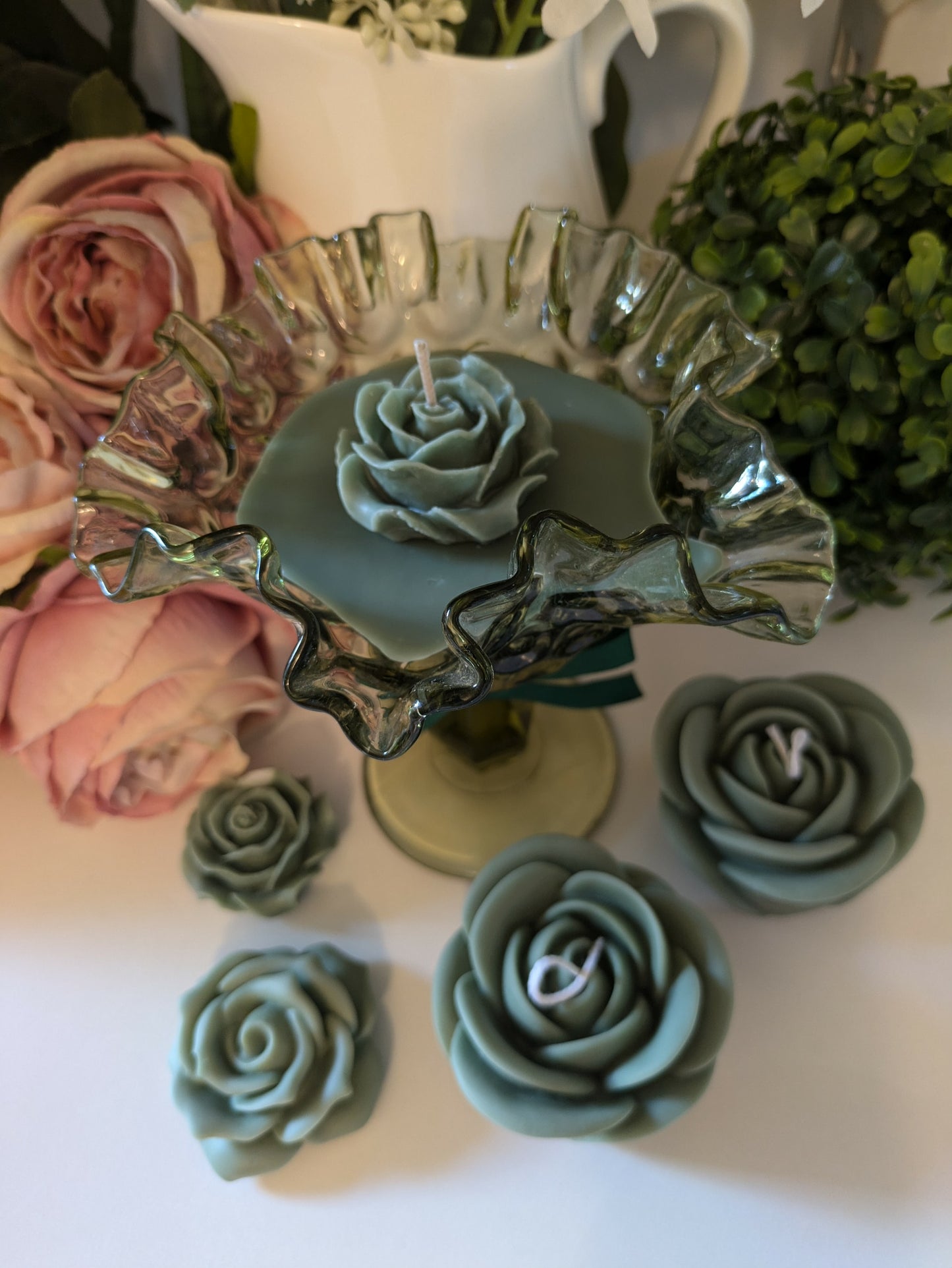 Green Cut Glass - Sweet Pea & Jasmine | 250ml