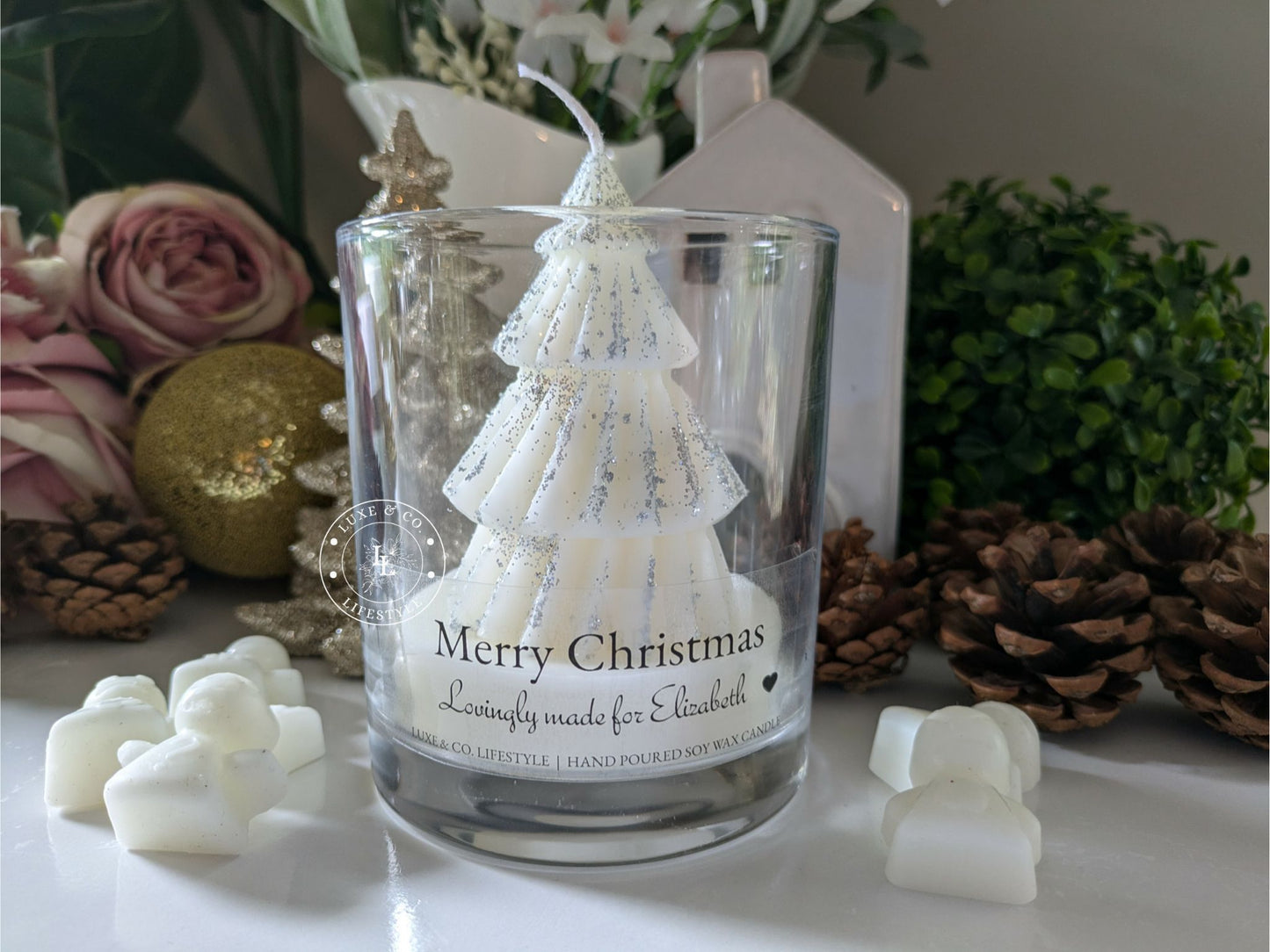 Customized Christmas Candle - Silver