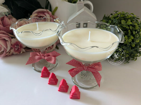 Round Fluted Glass Pair - Caramel & Vanilla | 700ml