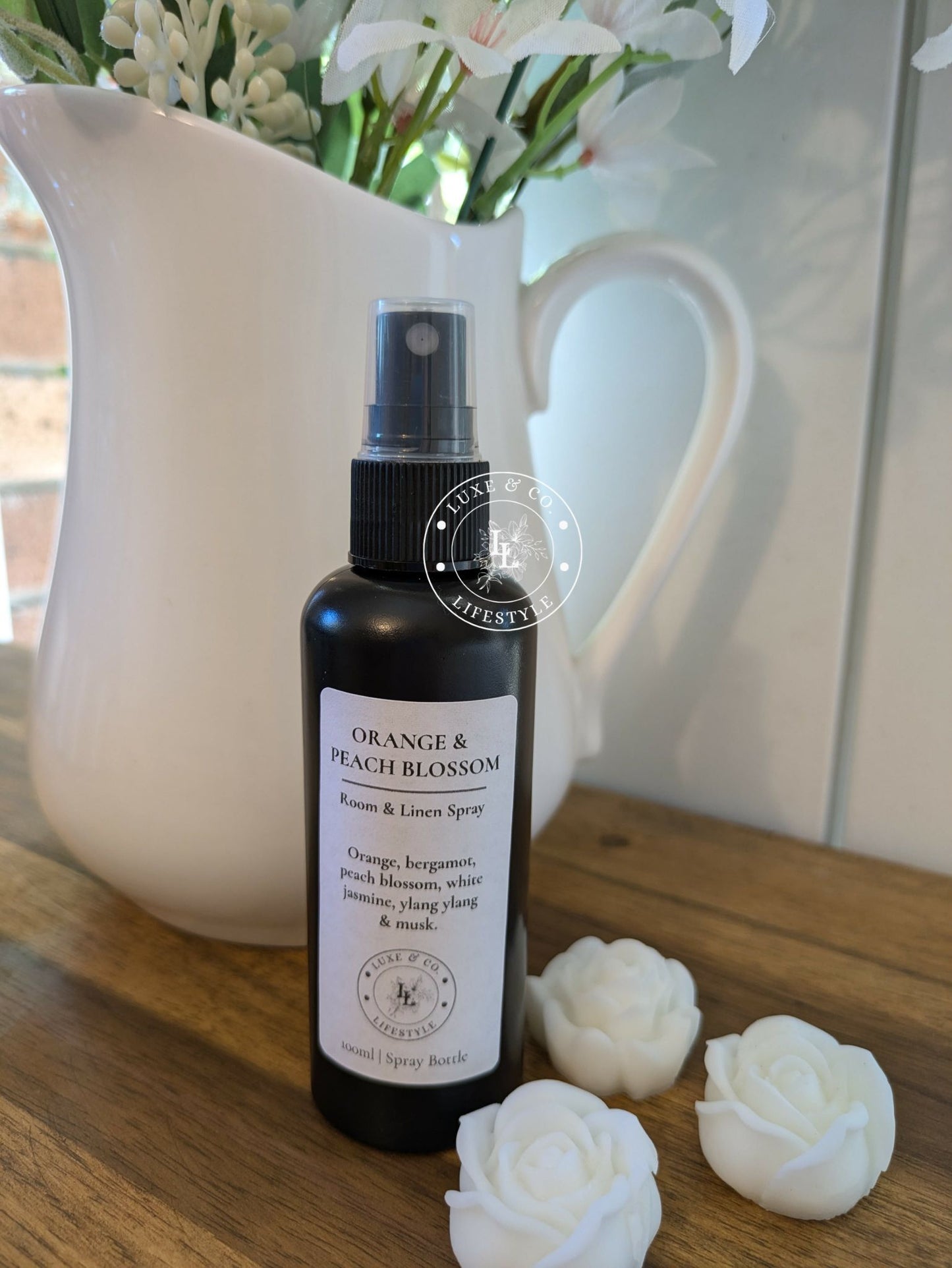 100ml Premium Fragrant Room & Linen Spray - ORANGE & PEACH BLOSSOM