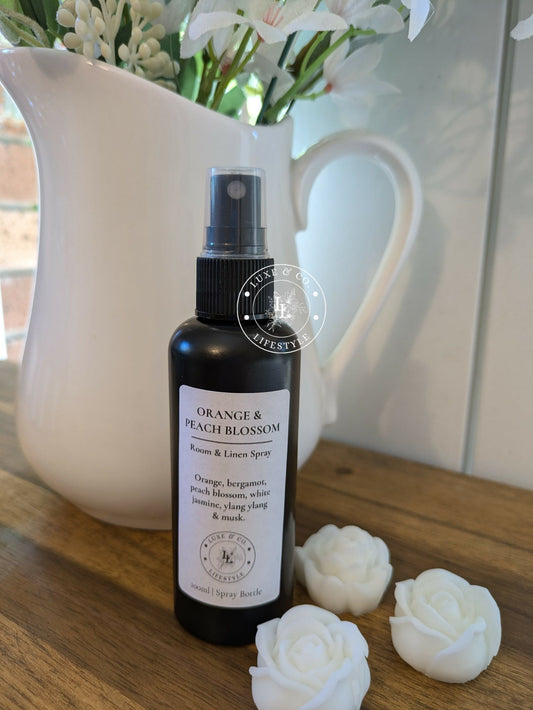 100ml Premium Fragrant Room & Linen Spray - ORANGE & PEACH BLOSSOM