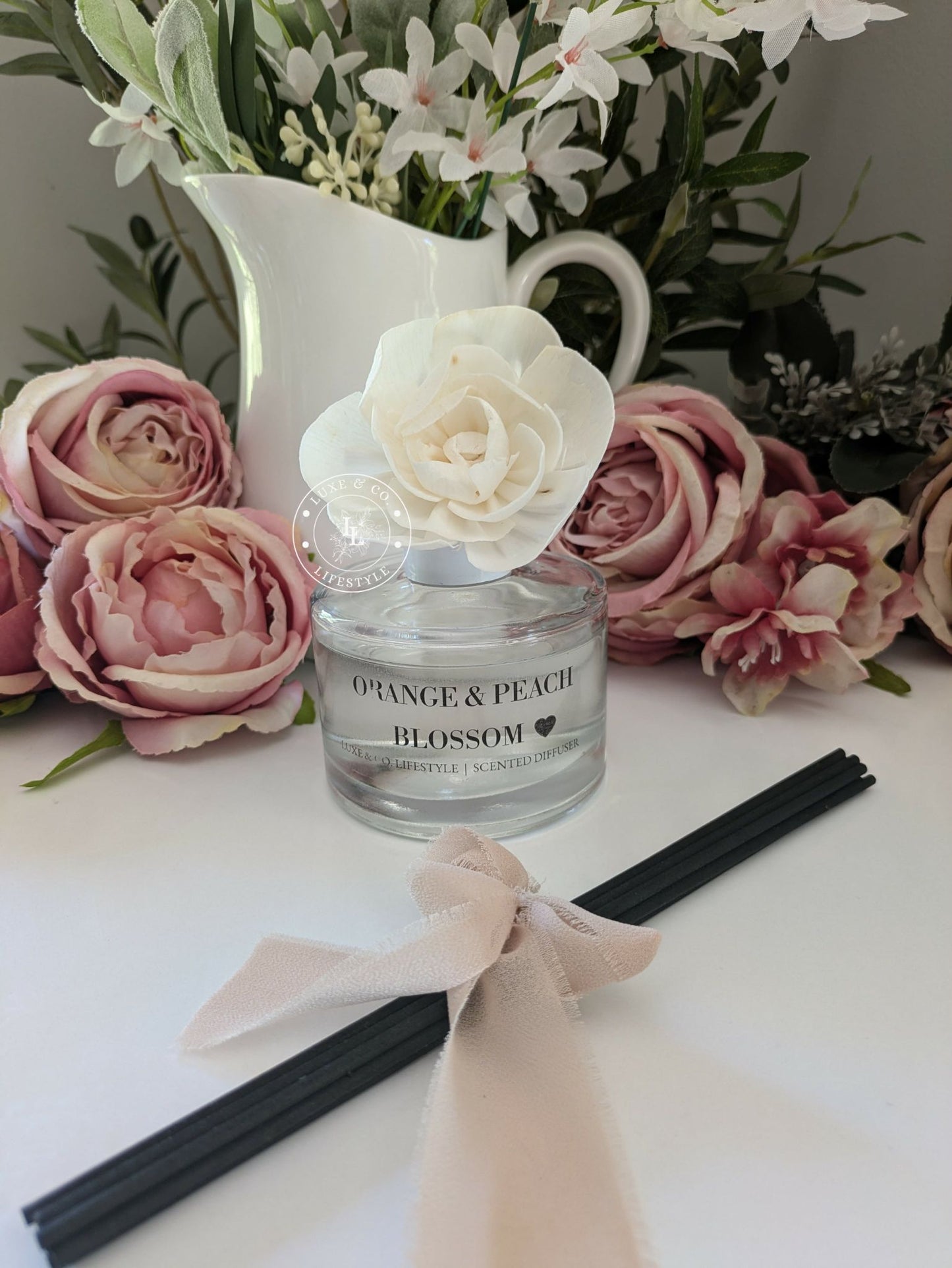 200ml Luxe Glass Diffuser  - ORANGE & PEACH BLOSSOM