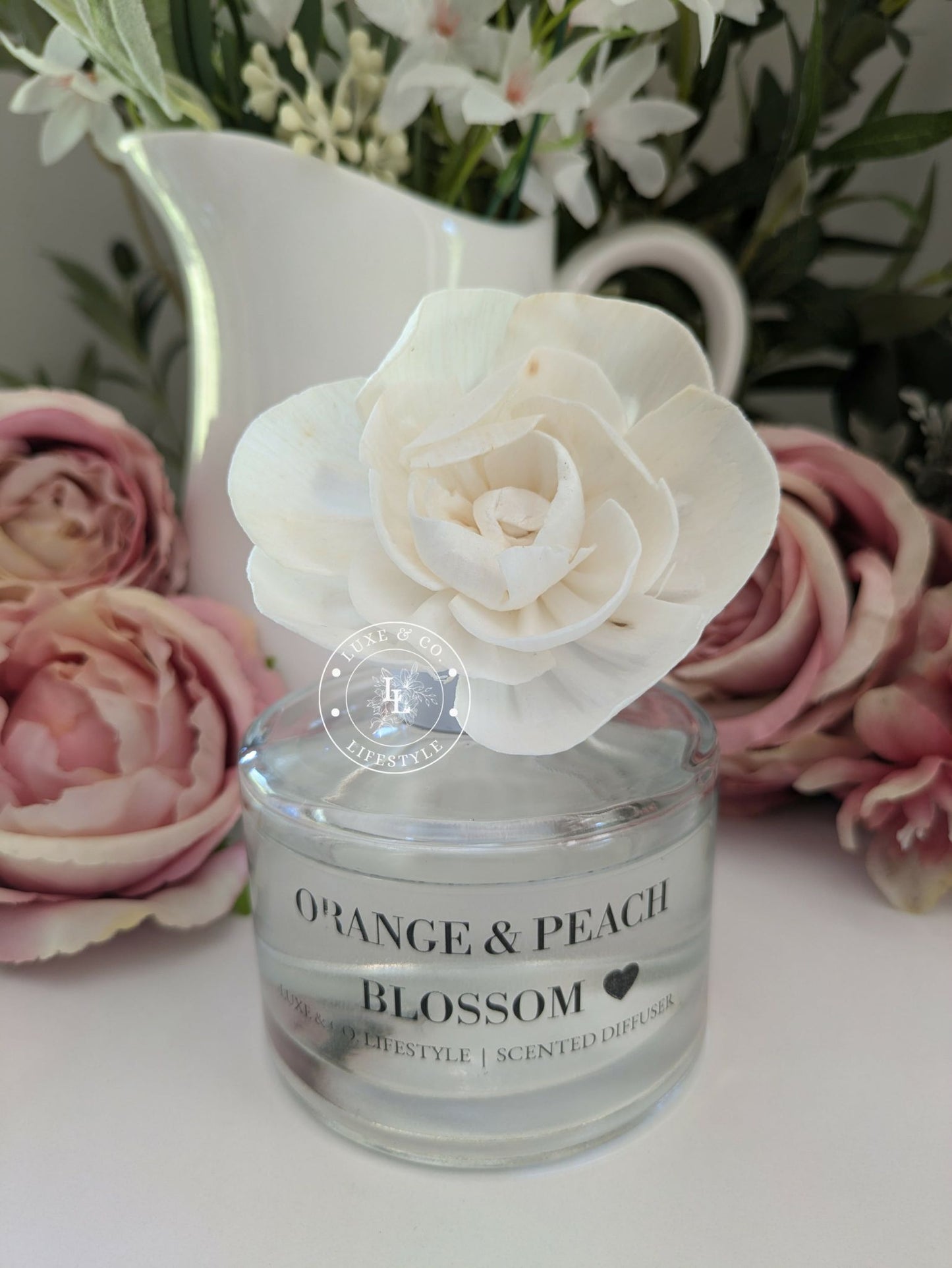 200ml Luxe Glass Diffuser  - ORANGE & PEACH BLOSSOM