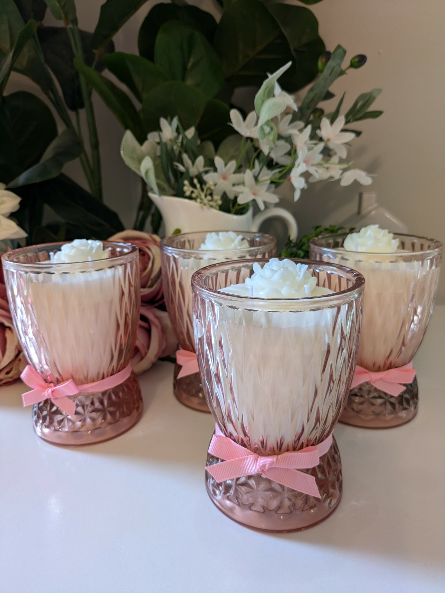 Pink Tall Cut Glass - Lychee Peony | 500ml