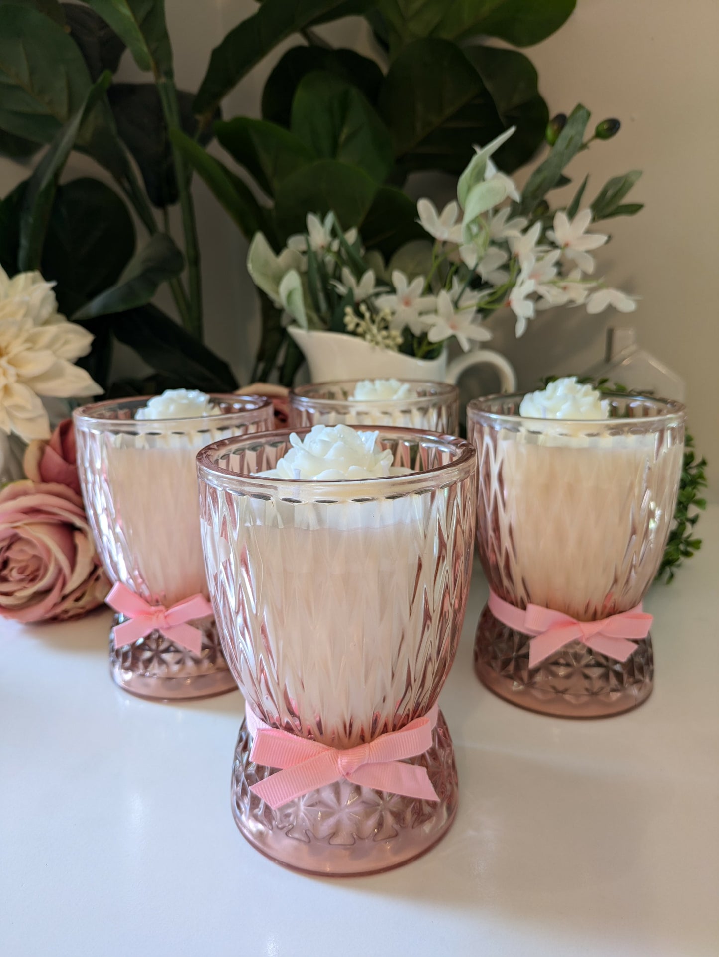 Pink Tall Cut Glass - Lychee Peony | 500ml