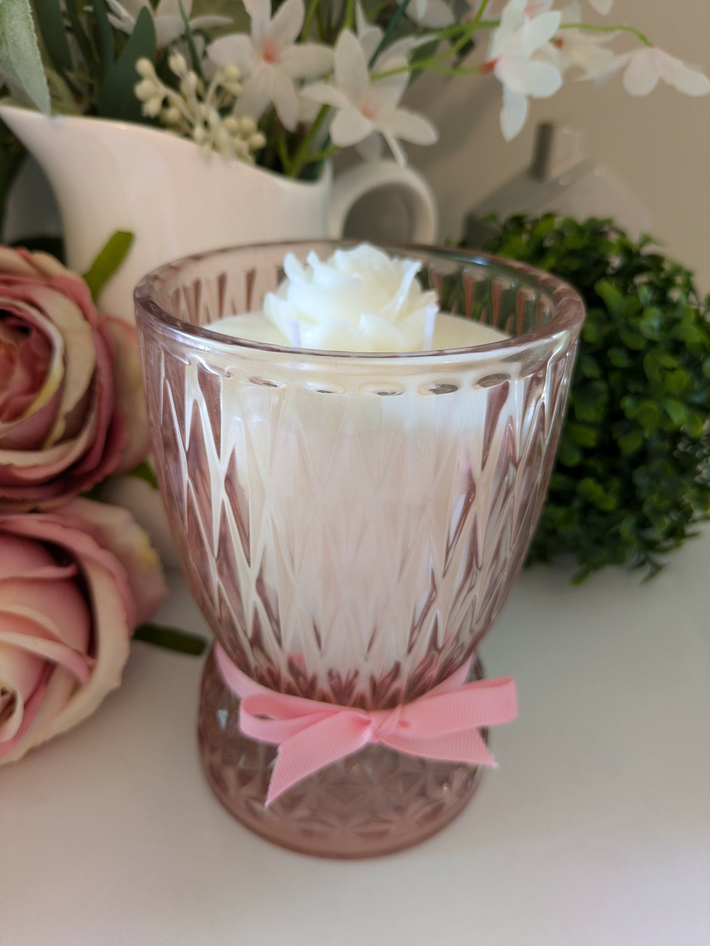 Pink Tall Cut Glass - Lychee Peony | 500ml