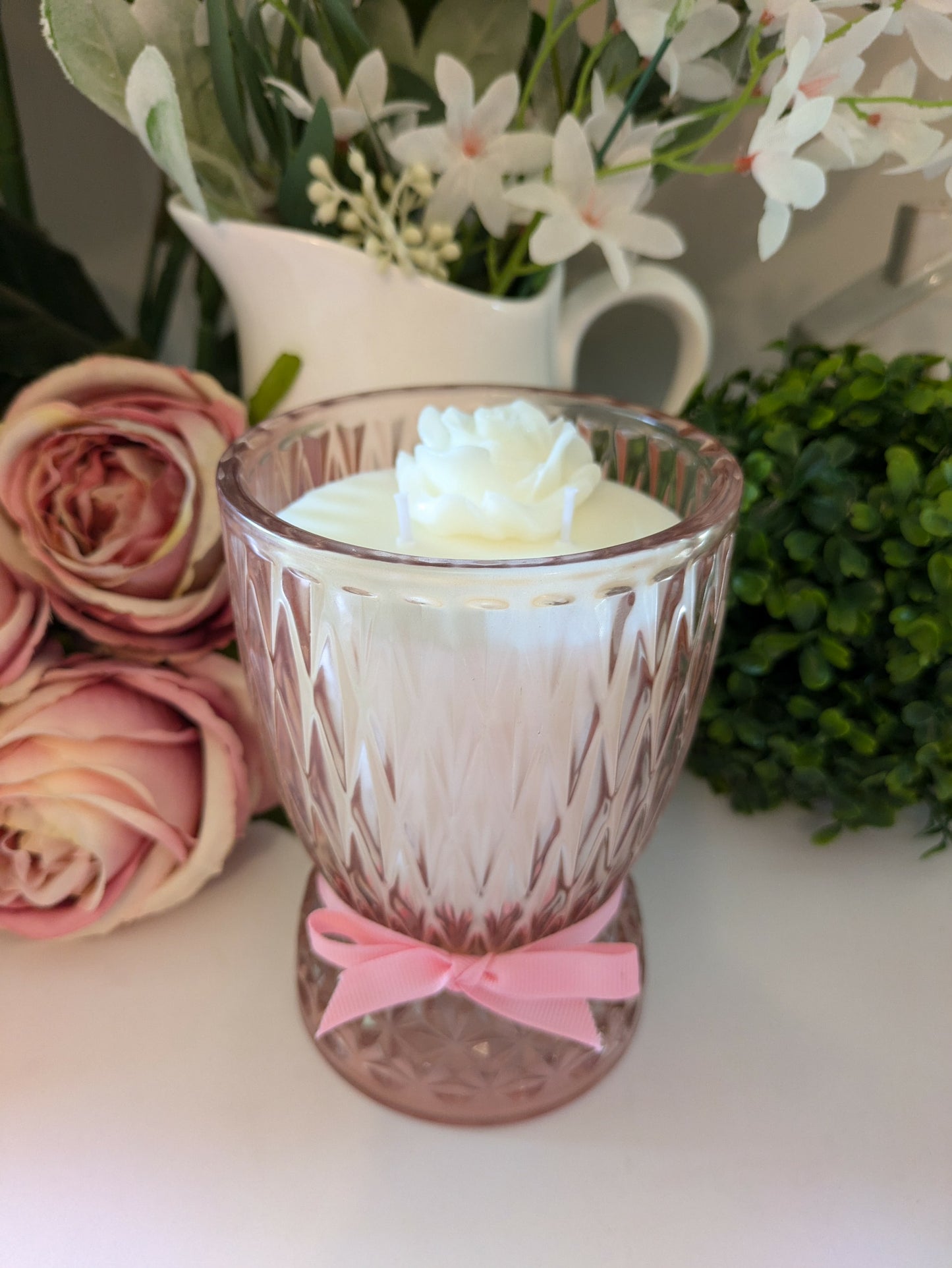 Pink Tall Cut Glass - Lychee Peony | 500ml