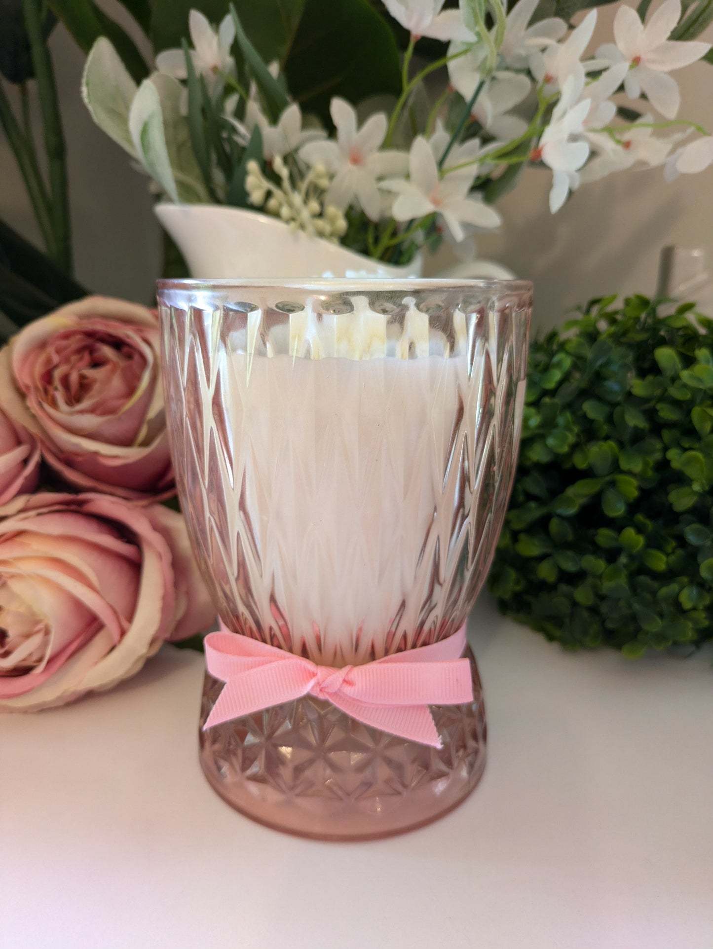 Pink Tall Cut Glass - Lychee Peony | 500ml