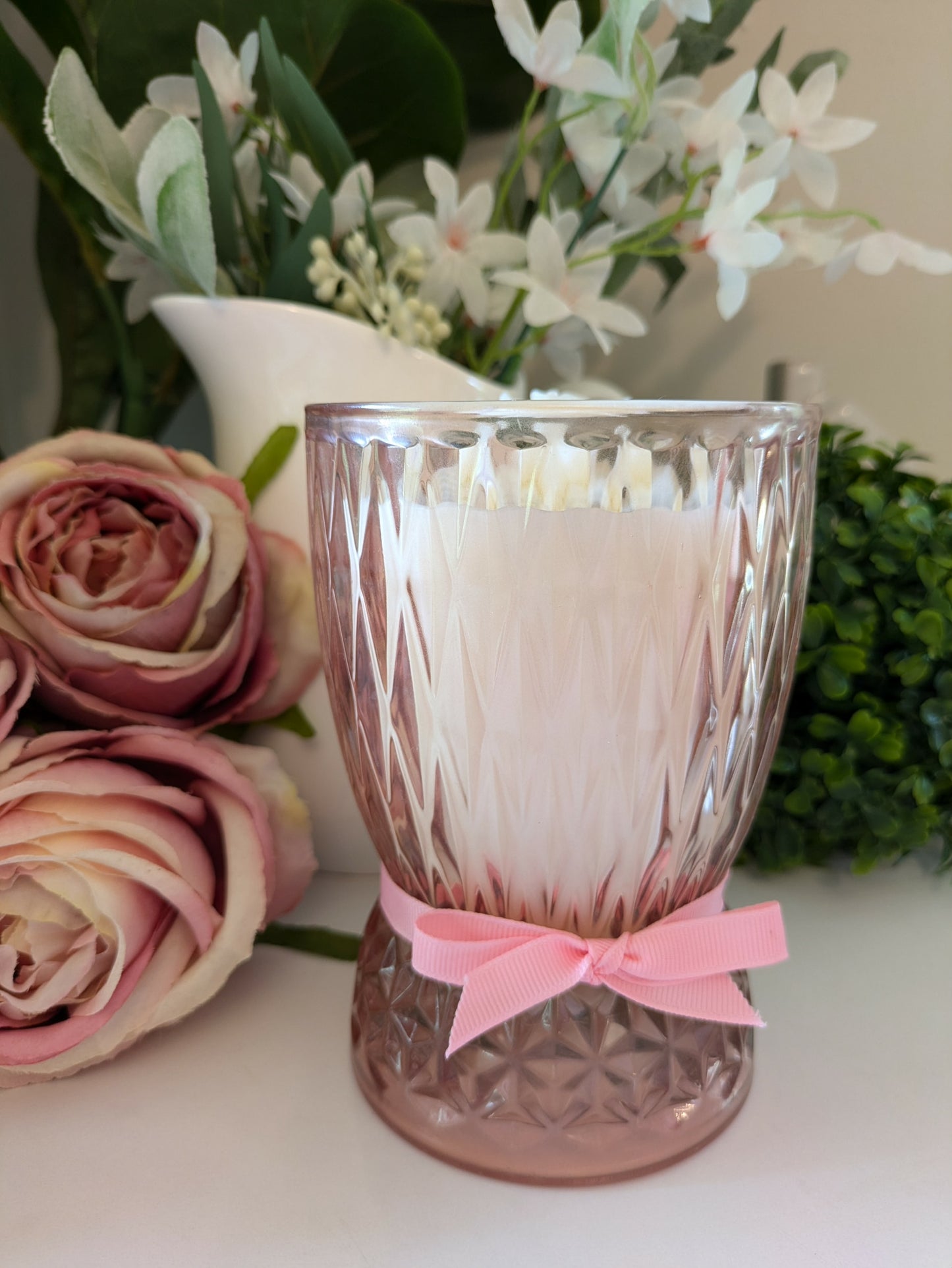 Pink Tall Cut Glass - Lychee Peony | 500ml