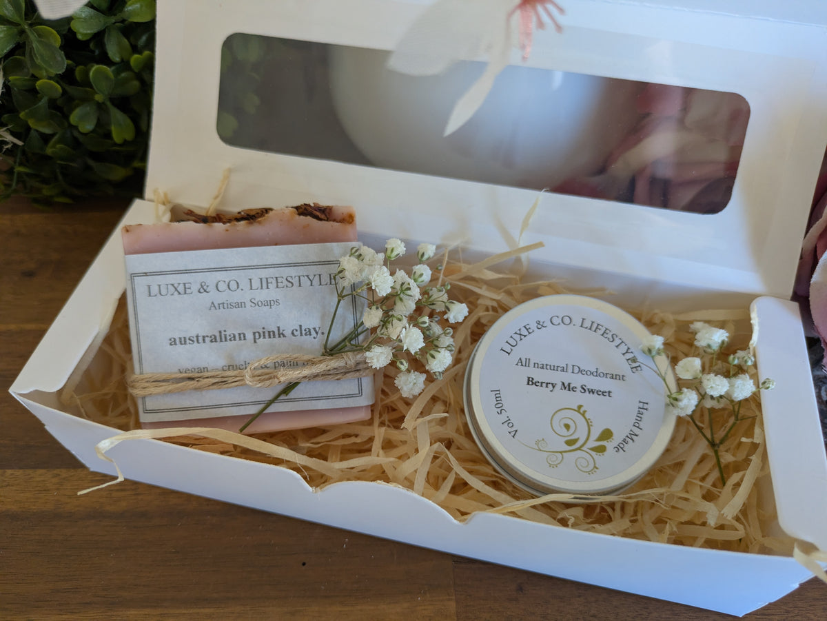 Artisan Australian Pink Clay Soap + Natural Deodorant Gift Pack RRP $26!!