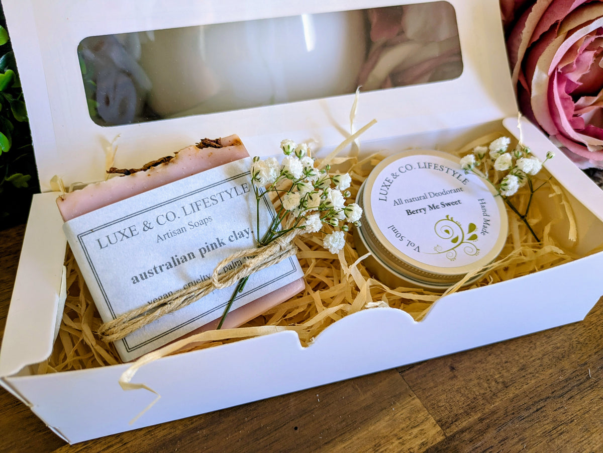 Artisan Australian Pink Clay Soap + Natural Deodorant Gift Pack RRP $26!!