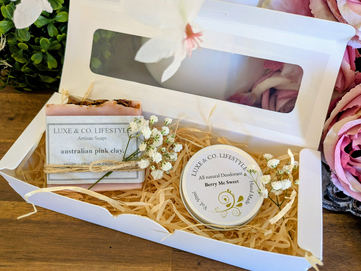 Artisan Australian Pink Clay Soap + Natural Deodorant Gift Pack RRP $26!!