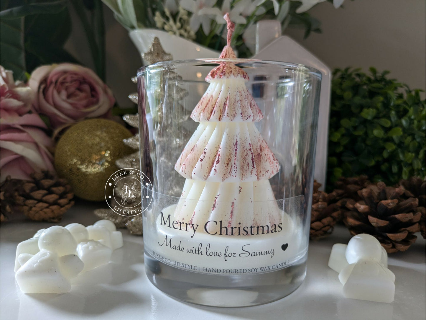 Customized Christmas Candle - Red