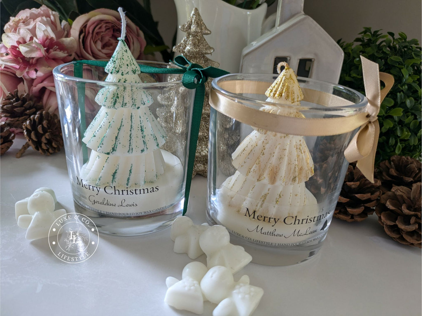 Customized Christmas Candle - Gold