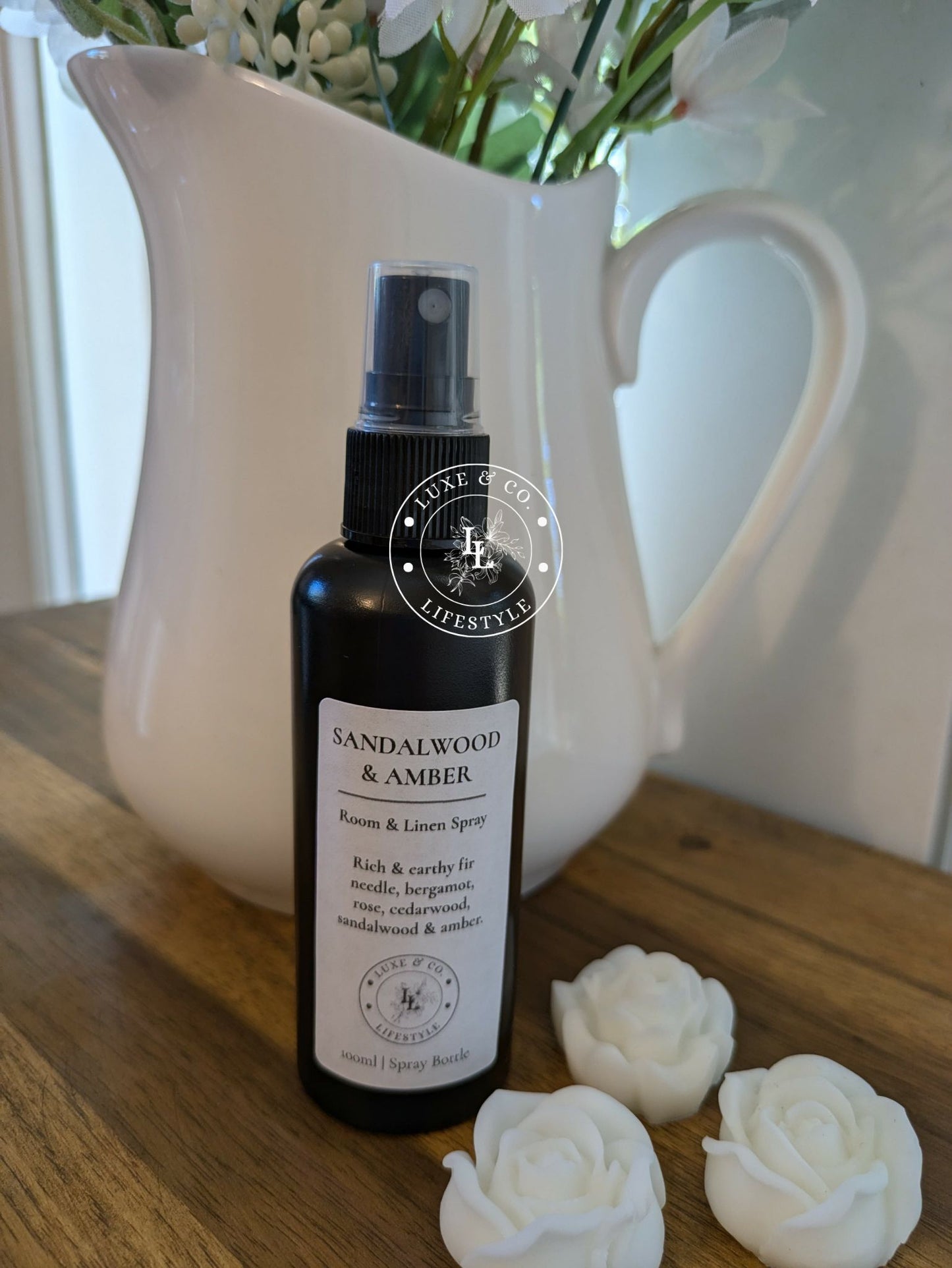 100ml Premium Fragrant Room & Linen Spray - SANDALWOOD & AMBER