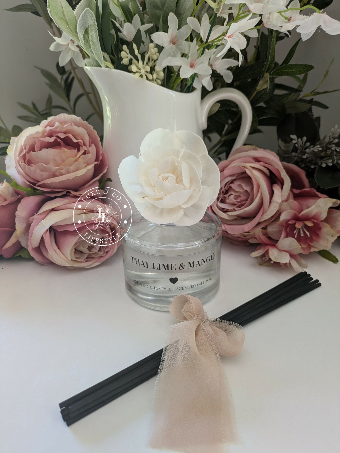 200ml Luxe Glass Diffuser  - THAI LIME & MANGO