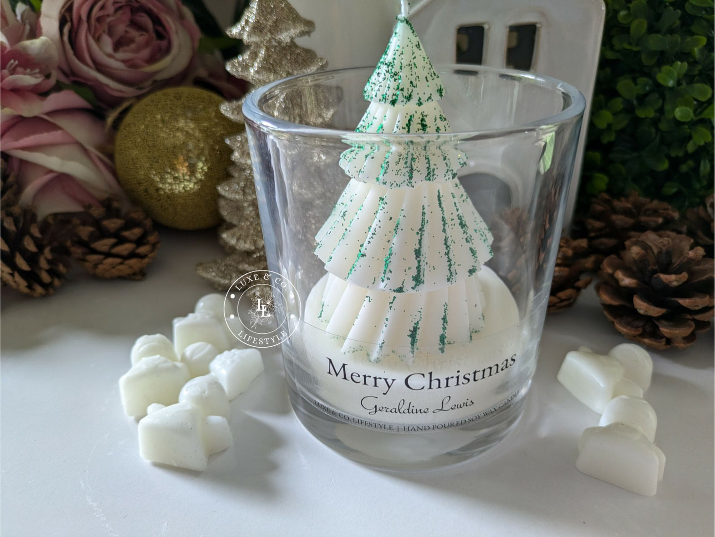 Customized Christmas Candle - Green