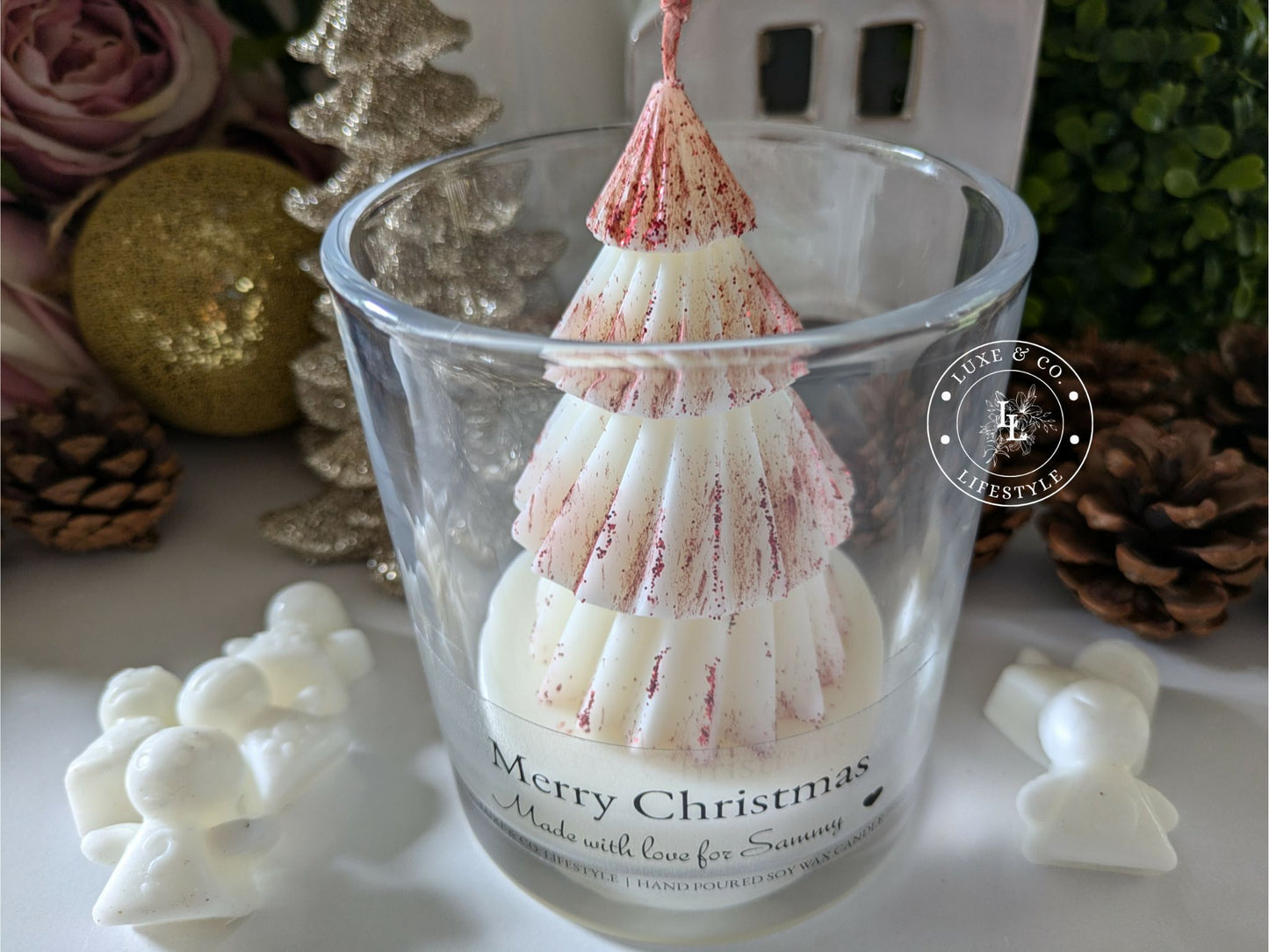 Customized Christmas Candle - Red