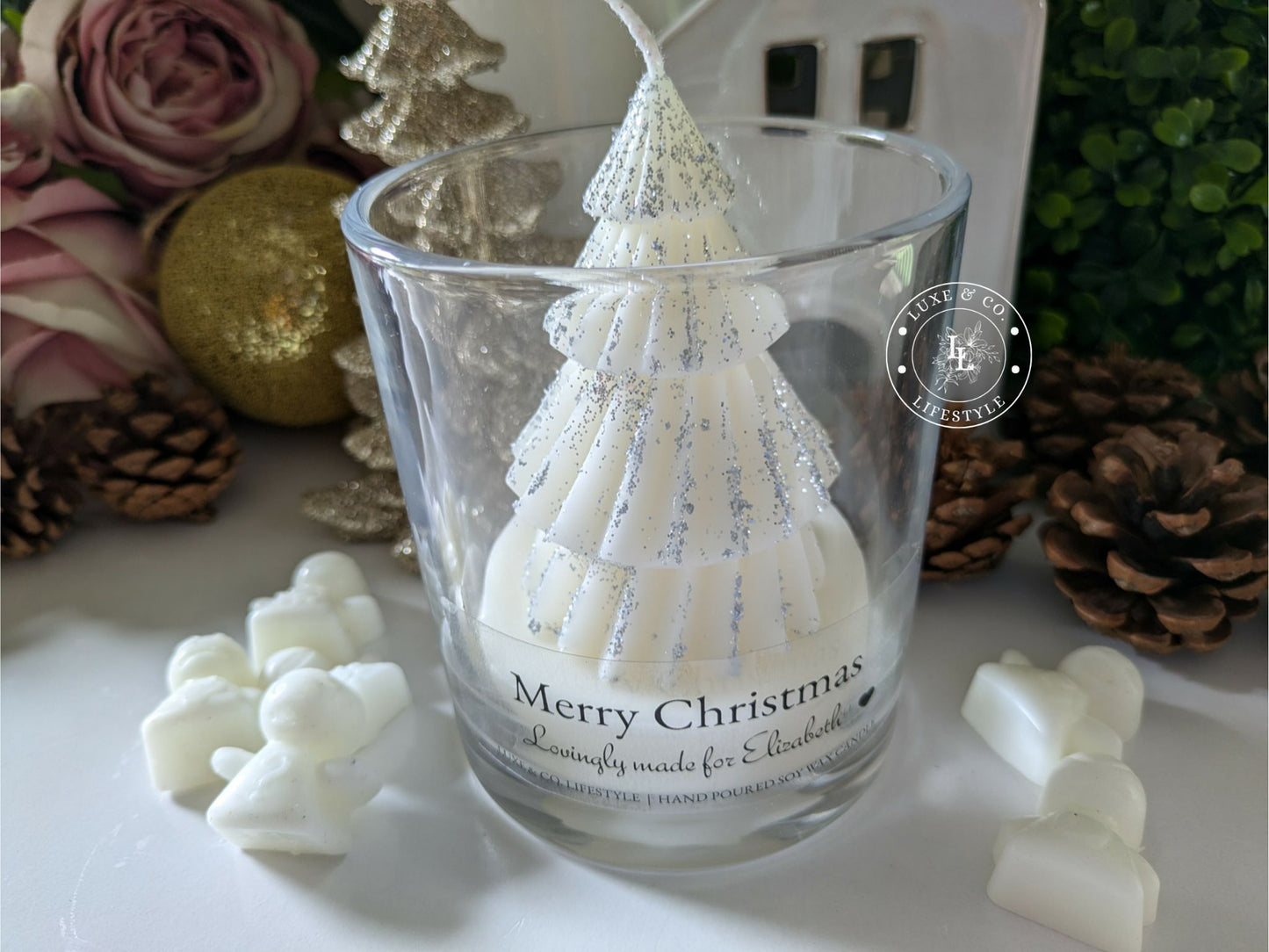 Customized Christmas Candle - Silver