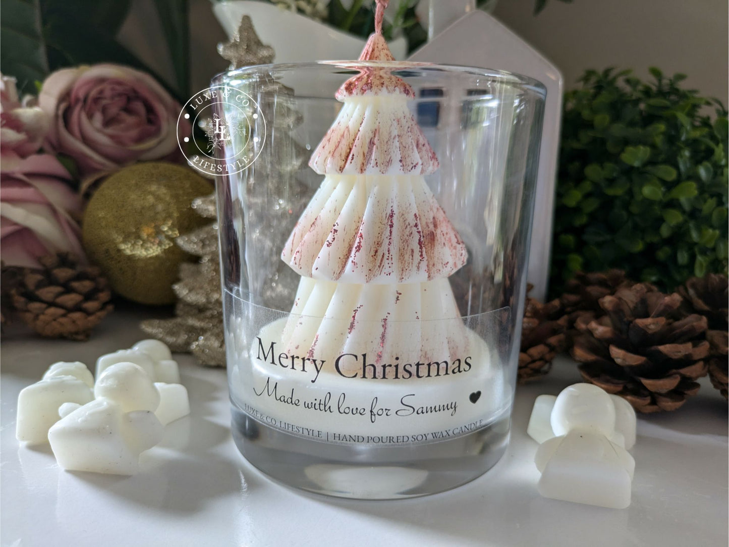 Customized Christmas Candle - Red
